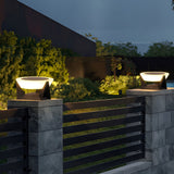 Modern Gray Solar LED Outdoor Post Light Waterproof Stainless Steel Pillar Lamp