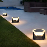 Modern Gray Solar LED Outdoor Post Light Waterproof Stainless Steel Pillar Lamp