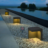 Modern Gray Solar Powered LED Outdoor Post Lights Waterproof Landscape Pathway Lighting for Gardens