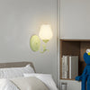 Modern Green Floral Glass Wall Sconce Three Step Dimming Flower Indoor Lamp for Bedroom and Living Room