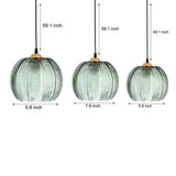 Modern Green Leaf Textured Glass Pendant Light for Kitchen Island and Dining Room