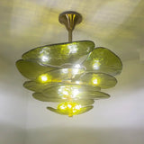 modern-green-textured-glass-leaf-chandelier-with-brass-finish-luxury-lilypad-petal-pendant-light