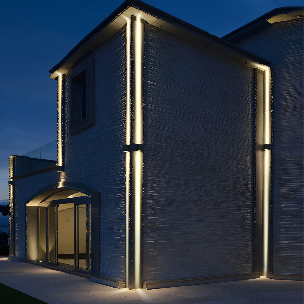 Modern Grey Aluminum LED Up and Down Beam Wall Light Outdoor Waterproof Sconce