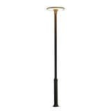 Modern Grey LED Outdoor Pole Light Waterproof Round Garden Landscape Post Lantern 60W