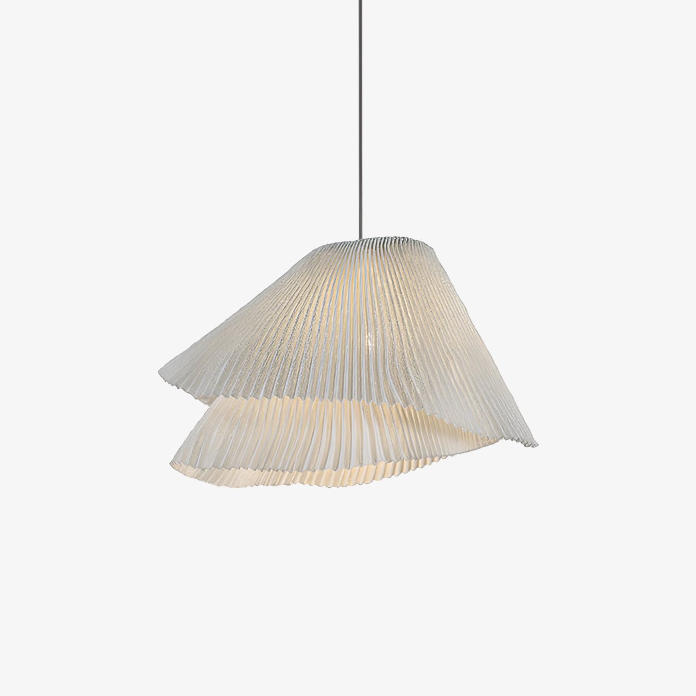 modern-grey-stainless-steel-pleated-mesh-pendant-light-with-integrated-led