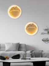 Modern Gypsum Moon Texture LED Wall Sconce for Artistic Interior Decor