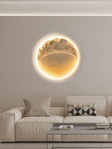 Modern Gypsum Moon Texture LED Wall Sconce for Artistic Interior Decor