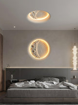 Modern Gypsum Moon Texture LED Wall Sconce for Artistic Interior Decor
