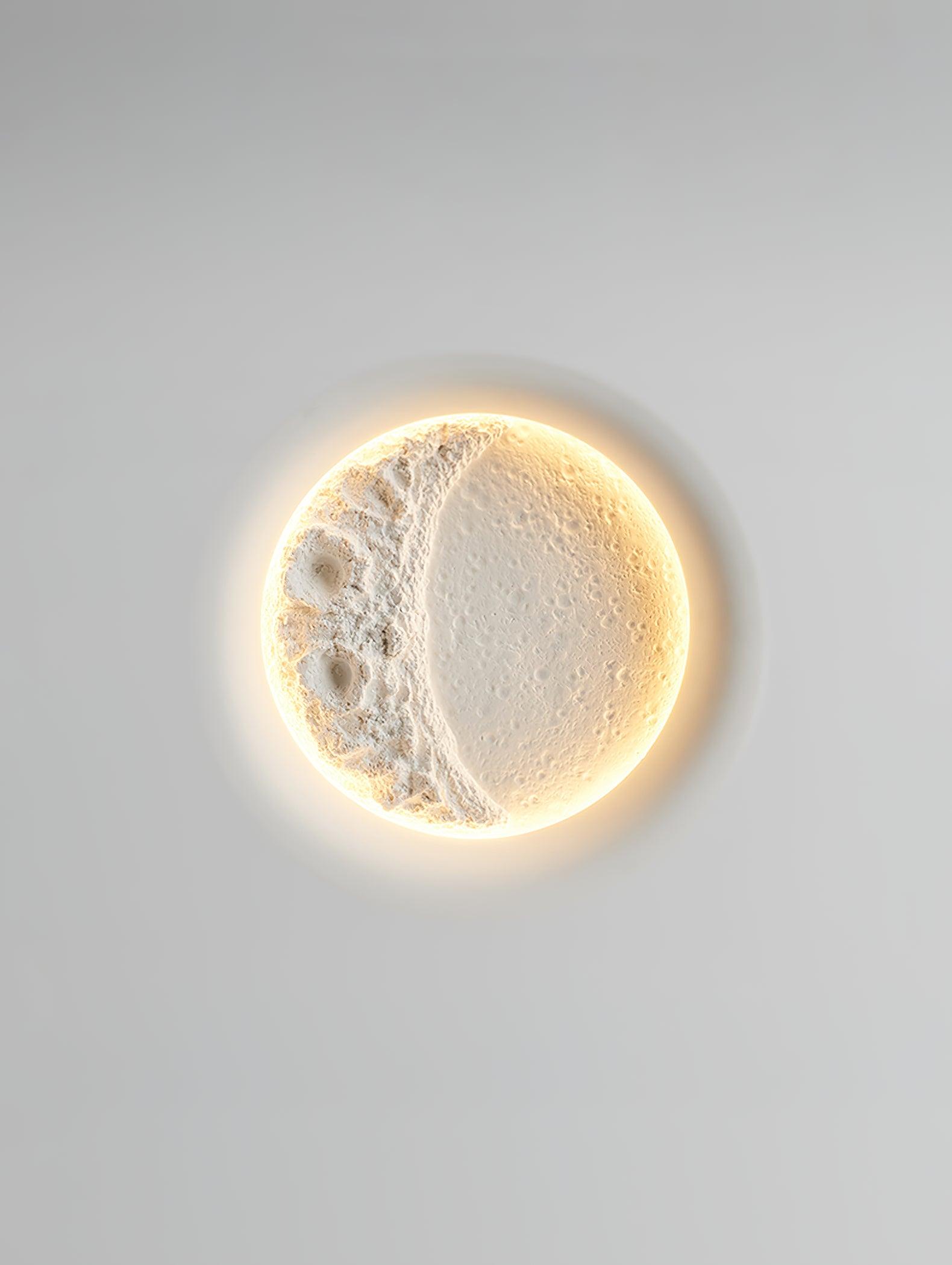 Modern Gypsum Moon Texture LED Wall Sconce for Artistic Interior Decor