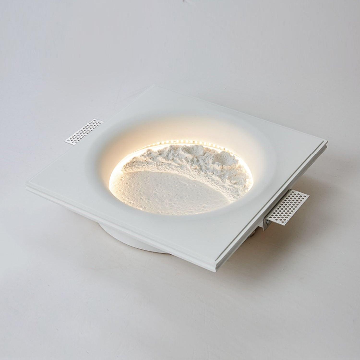 Modern Gypsum Moon Texture LED Wall Sconce for Artistic Interior Decor