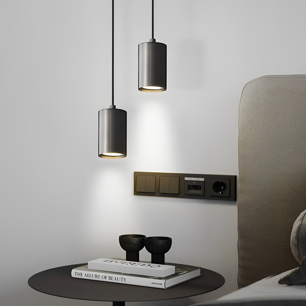 Modern H65 Copper Cylindrical Mini Pendant Light for Dining Room and Kitchen Island