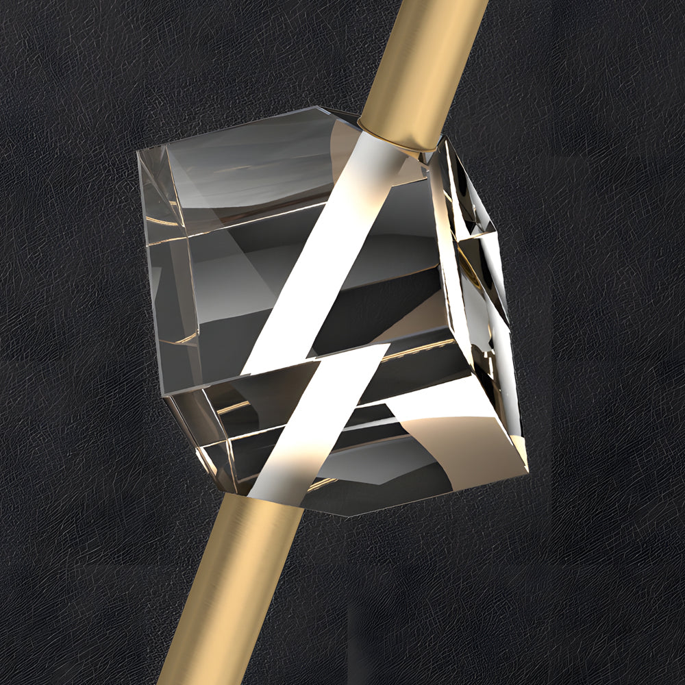 Modern H65 Copper Single Light Crystal Pendant Fixture with 3 Color Dimming LED
