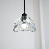 Modern Half Circle Glass Droplight Copper Pendant Lamp for Dining and Living Room