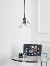 Modern Half Circle Glass Droplight Copper Pendant Lamp for Dining and Living Room