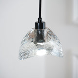 Modern Half Circle Glass Droplight Copper Pendant Lamp for Dining and Living Room