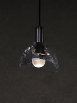 Modern Half Circle Glass Droplight Copper Pendant Lamp for Dining and Living Room