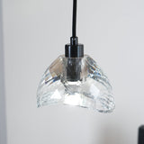 Modern Half Circle Glass Droplight Copper Pendant Lamp for Dining and Living Room