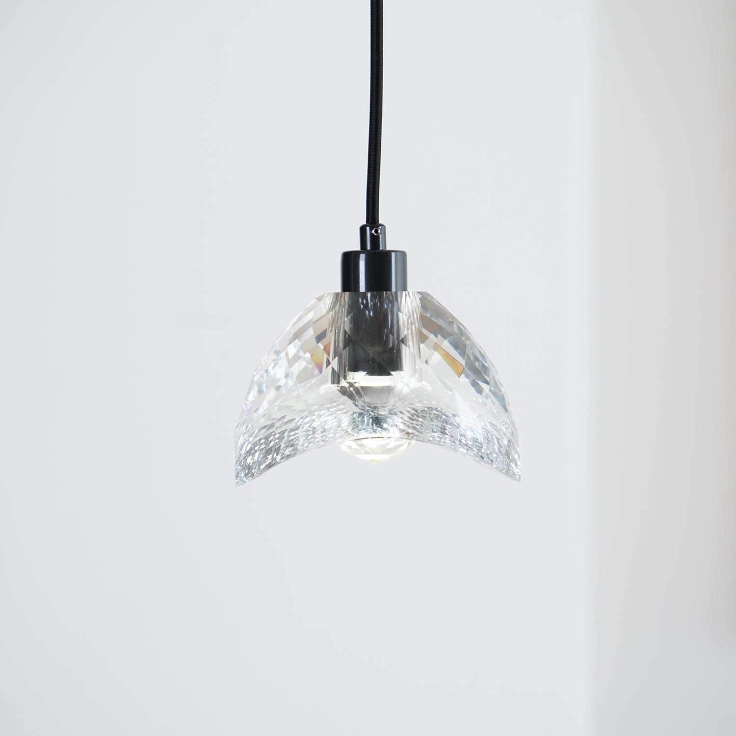 Modern Half Circle Glass Droplight Copper Pendant Lamp for Dining and Living Room