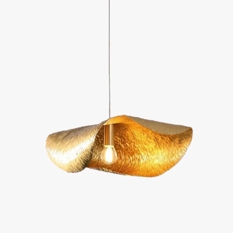 Modern Hammered Brass Pendant Light Industrial Style Hanging Ceiling Lamp for Living Room