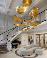 Modern Hammered Brass Pendant Light Industrial Style Hanging Ceiling Lamp for Living Room