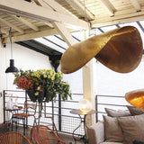 Modern Hammered Brass Pendant Light Industrial Style Hanging Ceiling Lamp for Living Room