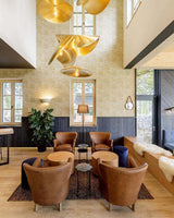 Modern Hammered Brass Pendant Light Industrial Style Hanging Ceiling Lamp for Living Room