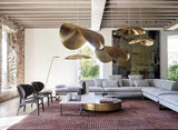Modern Hammered Brass Pendant Light Industrial Style Hanging Ceiling Lamp for Living Room
