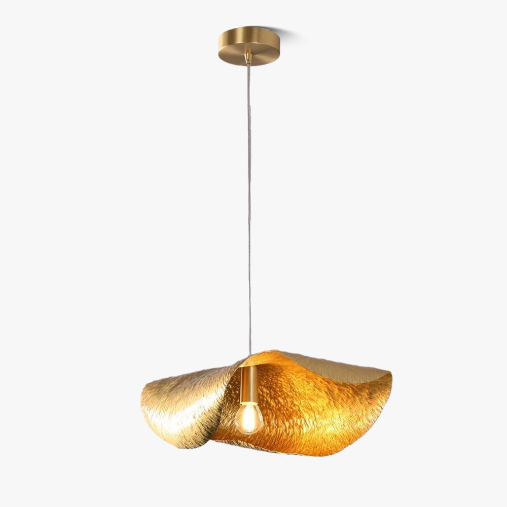 Modern Hammered Brass Pendant Light Industrial Style Hanging Ceiling Lamp for Living Room