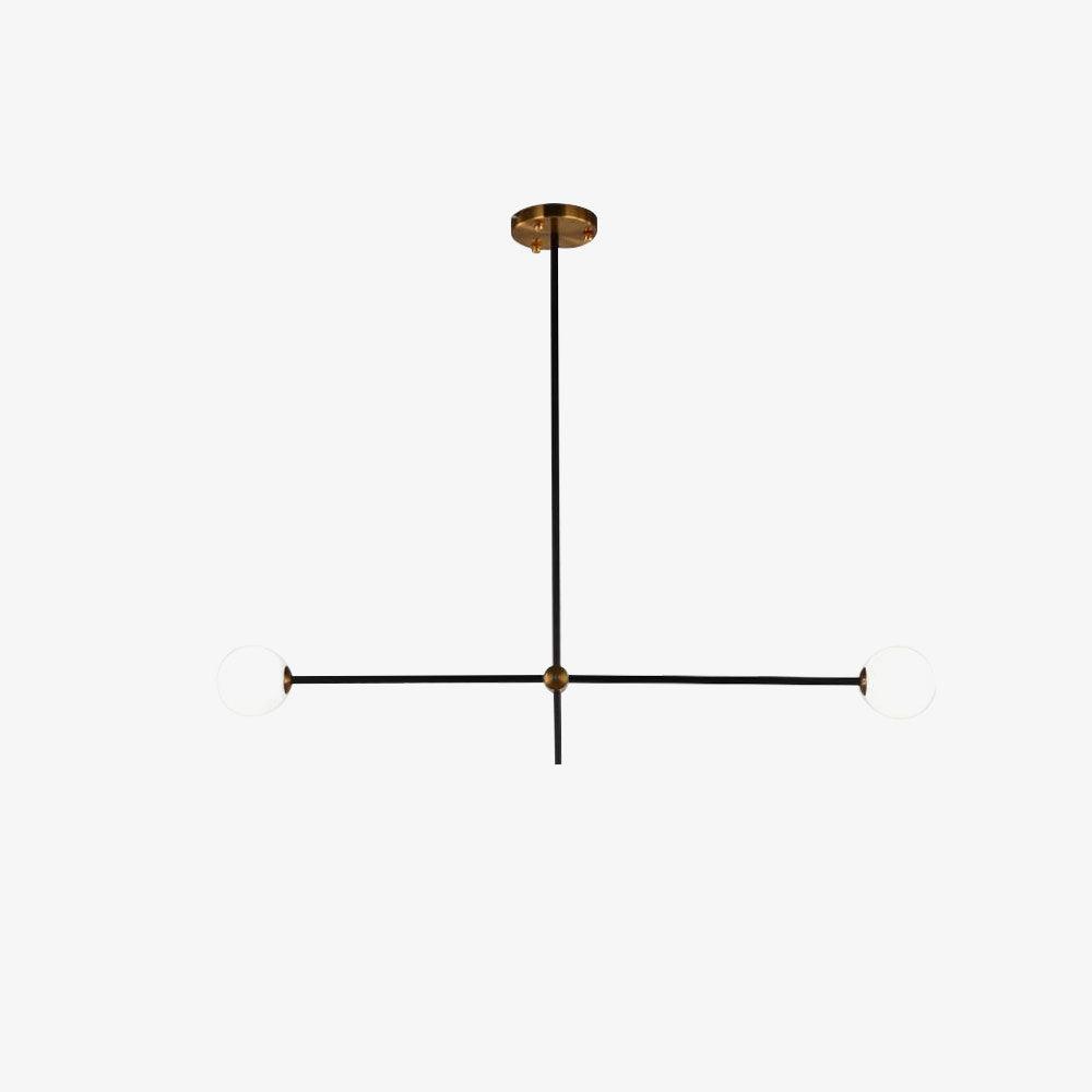 Modern Hand Blown Glass Globe Chandelier with Brass Rods Nordic Multi Head Ceiling Light