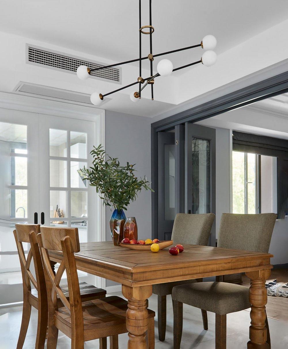 Modern Hand Blown Glass Globe Chandelier with Brass Rods Nordic Multi Head Ceiling Light