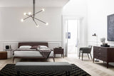 Modern Hand Blown Glass Globe Chandelier with Brass Rods Nordic Multi Head Ceiling Light