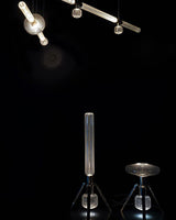 Modern Hand Blown Glass Linear Pendant Light with Champagne Gold Finish LED Droplight