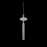 Modern Hand Blown Glass Linear Pendant Light with Champagne Gold Finish LED Droplight
