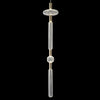 Modern Hand Blown Glass Linear Pendant Light with Champagne Gold Finish LED Droplight