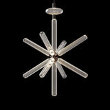 Modern Hand Blown Glass Linear Pendant Light with Champagne Gold Finish LED Droplight