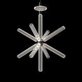 Modern Hand Blown Glass Linear Pendant Light with Champagne Gold Finish LED Droplight