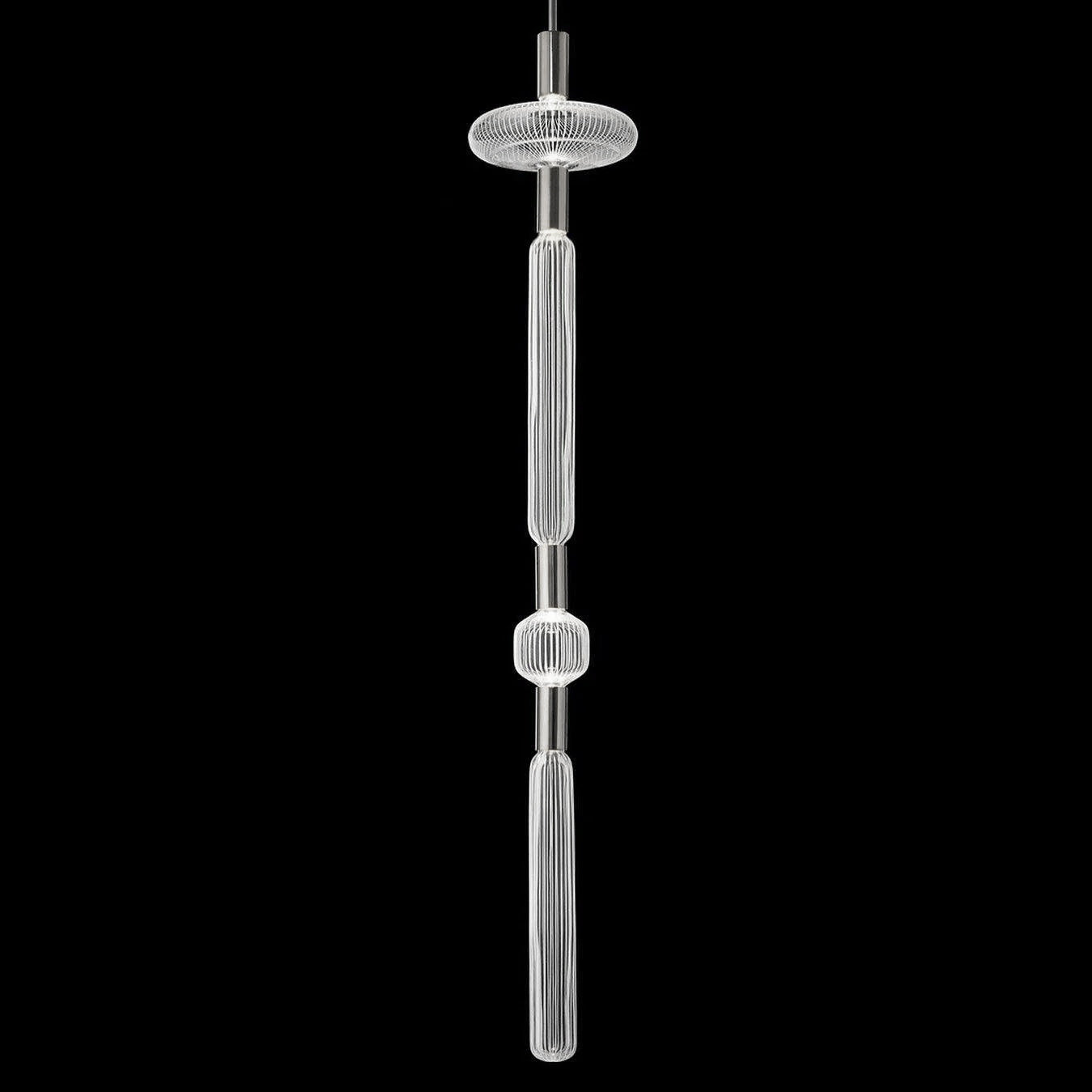Modern Hand Blown Glass Linear Pendant Light with Champagne Gold Finish LED Droplight