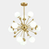 Modern Hand Blown Glass Sphere Pendant Light with Elegant Brass Gold Structure
