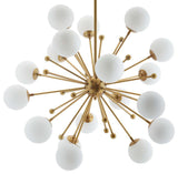 Modern Hand Blown Glass Sphere Pendant Light with Elegant Brass Gold Structure