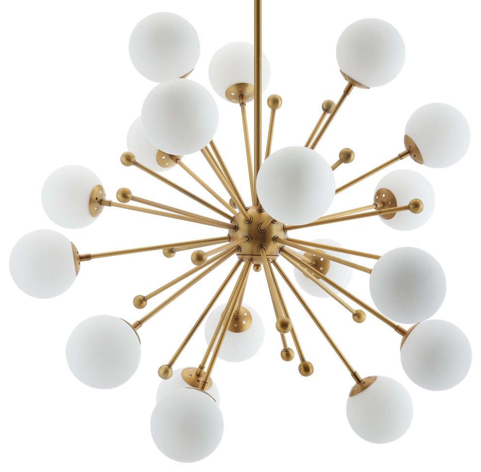 Modern Hand Blown Glass Sphere Pendant Light with Elegant Brass Gold Structure