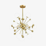 Modern Hand Blown Glass Sphere Pendant Light with Elegant Brass Gold Structure