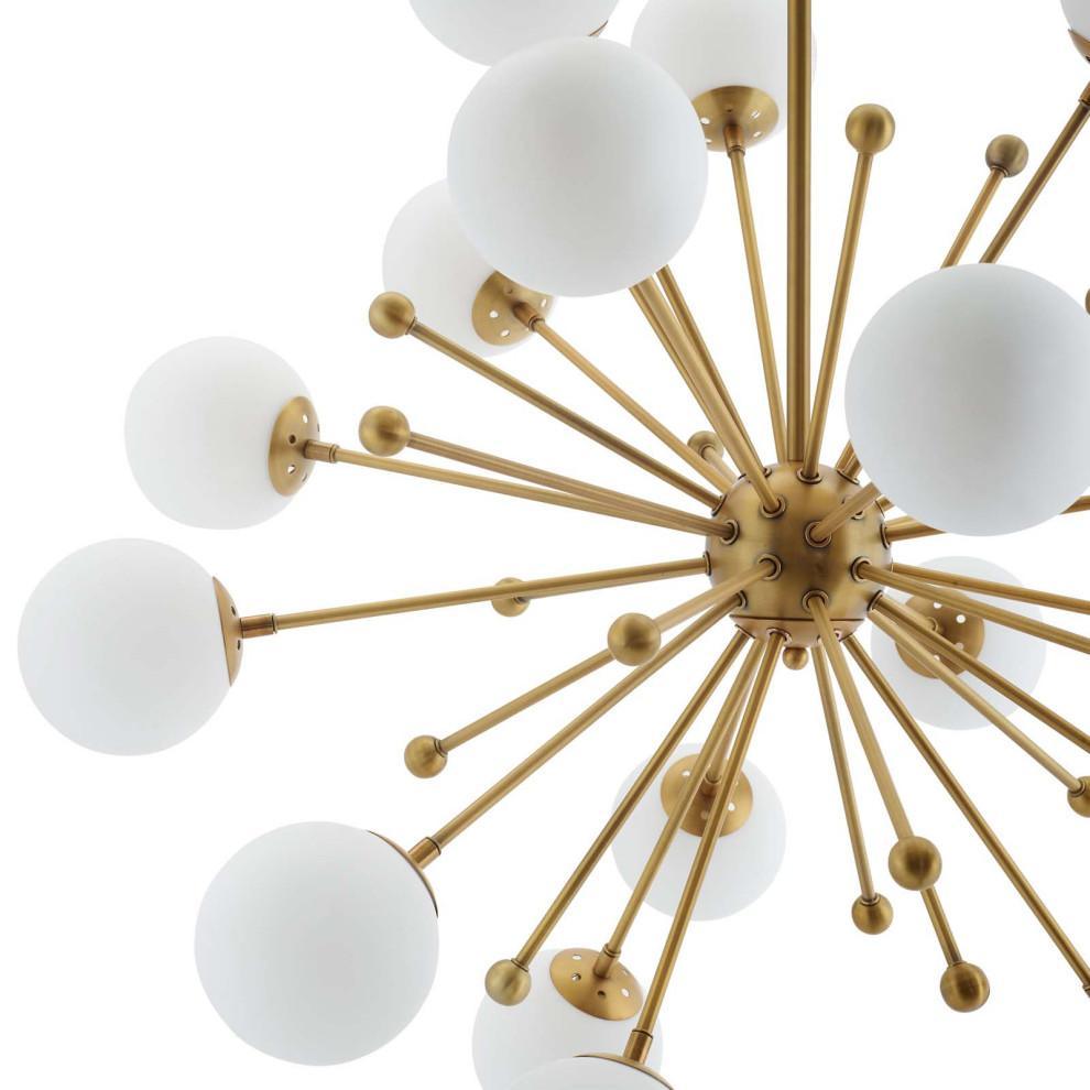 Modern Hand Blown Glass Sphere Pendant Light with Elegant Brass Gold Structure