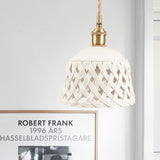 Modern Hand Carved White Ceramic Pendant Lamp with Adjustable Hanging Cord and Brass Finish