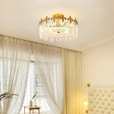 Modern Hand Formed Pattern Glass Petal Chandelier with Copper Finish for Living and Dining Rooms