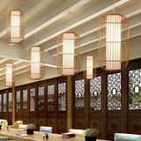 Modern Hand Woven Bamboo Pendant Light Natural Burlywood Wood Ceiling Fixture