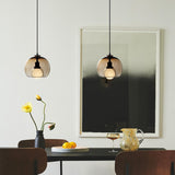 Modern Handblown Glass Globe Pendant Light for Kitchen and Dining Room