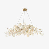 Modern Handcrafted Ceramic Gingko Leaf Chandelier Ceiling Light Fixture