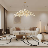 Modern Handcrafted Ceramic Gingko Leaf Chandelier Ceiling Light Fixture
