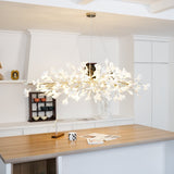 Modern Handcrafted Ceramic Gingko Leaf Chandelier Ceiling Light Fixture