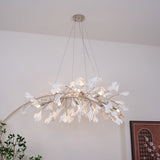 Modern Handcrafted Ceramic Gingko Leaf Chandelier Ceiling Light Fixture